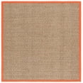 thumbnail image 3 of SAFAVIEH Natural Fiber Arbor Bordered Area Rug, Natural/Rust, 6' x 6' Square - Coastal Design, Natural & Rust, Seagrass, Ideal for Entryway, Kitchen, Living Room, Office, 3 of 13