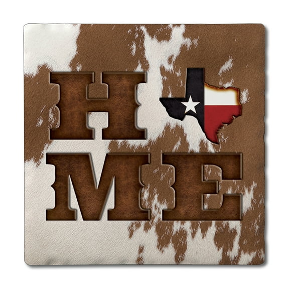 Thirstystone "Texas Cowhide Home" 4-Pack Tumbled Tile Coasters