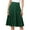 Green, variant on JNGSA Womens Pleated Skirt, Women's Ruched High Waist Knee Length A-Line Stretchy Flared Skirt Casual Pleated Midi Skirt
