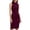Wine, variant on Women's Elegant Sleeveless Ruched Bodycon Midi Dress Vintage High Neck Tie Waist Zip Up Work Office Business Dress