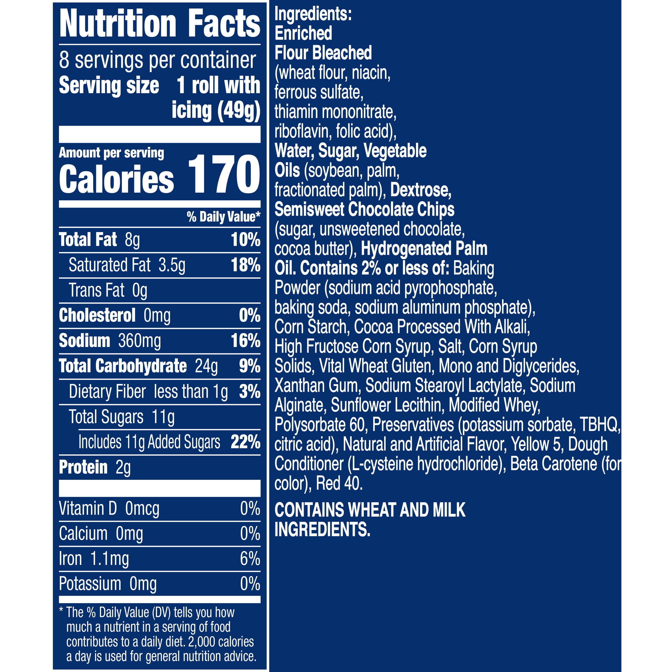 Pillsbury Flaky Chocolate Rolls with Icing, Canned Pastry Dough, 8 Count, 13.9 oz