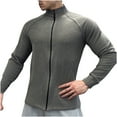 thumbnail image 5 of Long Sleeve Jackets for Men with Pockets Zip-Up Mock Neck Coats Mens Casual Solid Color Stretchy Slim-Fit Breathable Athletic Workout Outerwear Jacket, 5 of 5