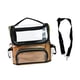 thumbnail image 3 of Bolsa de viaje para cosméticos, transparente, soporte para brochas de maquillaje, estuche de maquillaje profesional portátil de gran capacidad, estuch dorado, 3 of 9