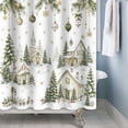 thumbnail image 3 of Tchckioa Christmas Snow Village Shower Curtain,72x72 Inch Waterproof Hooks Bath Curtain for Bathroom, 3 of 6