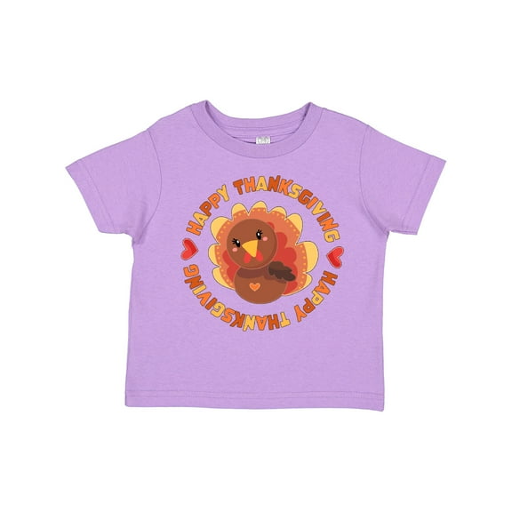 Inktastic Happy Thanksgiving with Cute Turkey Boys or Girls Toddler T-Shirt