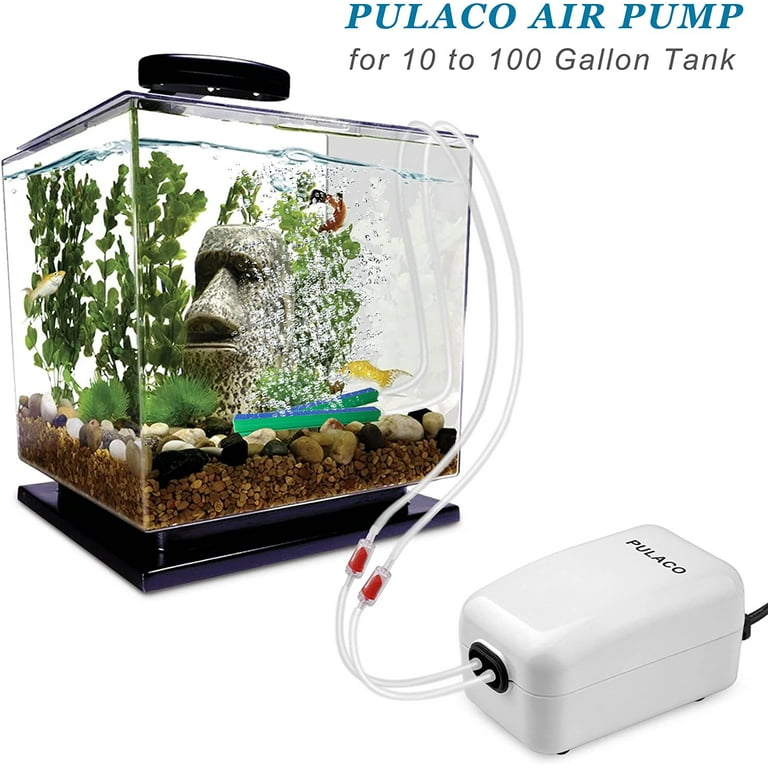 PULACO Corded Electric Ultra Quiet Aquarium Air Pump Dual Outlet Fish Tank Aerator Pump with Accessories for Up to 100 Gallon Tank Walmart