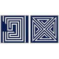 thumbnail image 3 of PixonSign Framed Wall Art Print Set Geometric Blue and Orange Maze Pattern Abstract Shapes Digital Art Modern Art Chic Colorful Multicolor Ultra for Living Room, Bedroom, Office - 24"x24"x2 White, 3 of 5