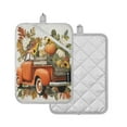 thumbnail image 2 of 2 Pack Pot Holders for Kitchen Heat Resistant Hot Pads Sets for Cooking Baking Truck Full Of Pumpkins, 2 of 7