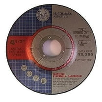 Benchmark Abrasives 4-1/2" Aluminum Oxide Depressed Center Thin Cut Off Wheel .045" Thick 7/8"Arbor - 25 Pack