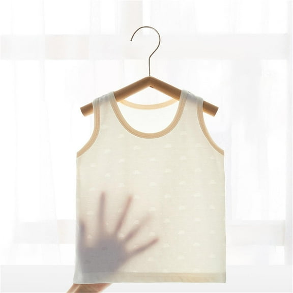 BLTIBY Girls Boys Tank Top Summer Sleeveless Vest T Shirt for Teen Toddler Infant U Neck Fashion Comfort Casual Blouse Beige 2-4 Months