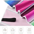 thumbnail image 3 of Coolnut Mexican Serape Blanket Stripes Beach Towel, Sand Free Super Absorbent Oversized Travel Towel with Mesh Bag for Beach, Camping, Swimming, Holiday, 30 x 60 Inch Washcloth Gift, 3 of 7