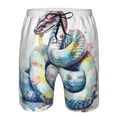 thumbnail image 3 of Salouo Watercolor Snake Pattern Swim Trunks for Men,Men's Hawaiian Bathing Suit Swimsuits Quick Dry Swimming Board Shorts Beach Shorts with Pockets-XX-Large, 3 of 6