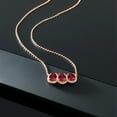 thumbnail image 4 of Gem Stone King 3.45 Ct Oval Red Created Ruby 18K Rose Gold Plated Silver Necklace, 4 of 4