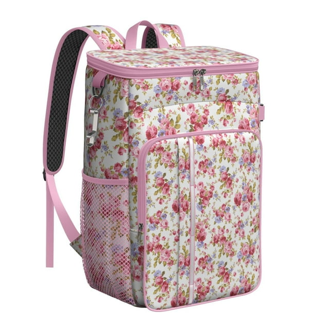 Botanical Garden Bloom Print Backpack Cooler - 20L High Capacity, Long-Lasting Insulation for Summer