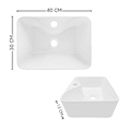 thumbnail image 2 of Lavabo Ovalín Cuadrado Cerámico Blanco De Sobreponer 40x30cm, 2 of 6