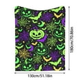 thumbnail image 3 of putnchl Halloween Green Purple Blanket Halloween Throw Blanket Flannel Lightweight Soft Plush Fuzzy Blankets For Bed Sofa Couch Livingroom Chair, 3 of 3