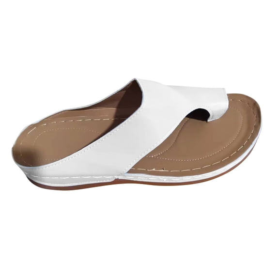 hlysgo Reimferce Orthopedic Wedge Sandals for Women Comfortable Dressy Summer Sandals Comfortable Casual Wedges Platform White,40