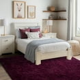 thumbnail image 3 of SARAG Fluffy Rug, 5x7 Non-Slip Plush High Pile Carpet for Bedroom Dining Room Kids Room, Wine Red, 3 of 7