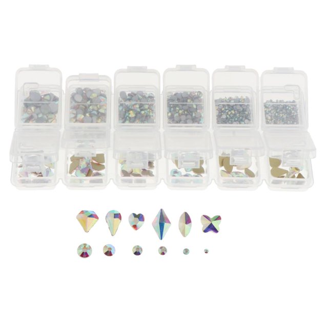 Nail Art de Múltiples Formas Profesionales AB Rhinestones Art , 01 Baoblaze DIY Nail Art Glitter Sequin