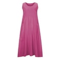 thumbnail image 4 of Womens Casual Sundress Dresses Tank Top Dress for Beach Women's Summer Fashion Casual Solid Color Sleeveless Cotton Linen Long Dress Gift for Women, S-3XL, 4 of 8
