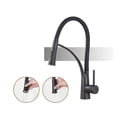 thumbnail image 1 of Mitigeur de Cuisine en Caoutchouc Nickel Brossé Rotation Robinet Pulvérisateur à Jet Rétractable Robinet d'Eau Chaude Froide une Poignée Robinet de Cuisine, Installation Sans Effort, 1 of 7