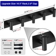 thumbnail image 3 of Coat Rack Wall Mount - 5 Coat Hooks, Towel Racks for Bathroom Robes Bags Keys, Hat Rack Wall Towel Hooks Organizer Essential (Black), 3 of 4