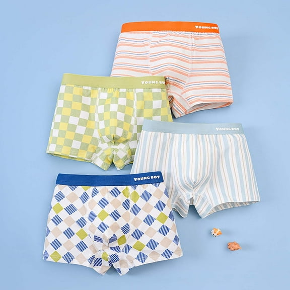 Kids Underwear Boys Toddler Baby Boys Breathable Lightweight Underwear Cartoon Print Stretchable Fabric Cotton Boxer Briefs Toddler Boxer Briefs Sky Blue 3 Years-4 Years