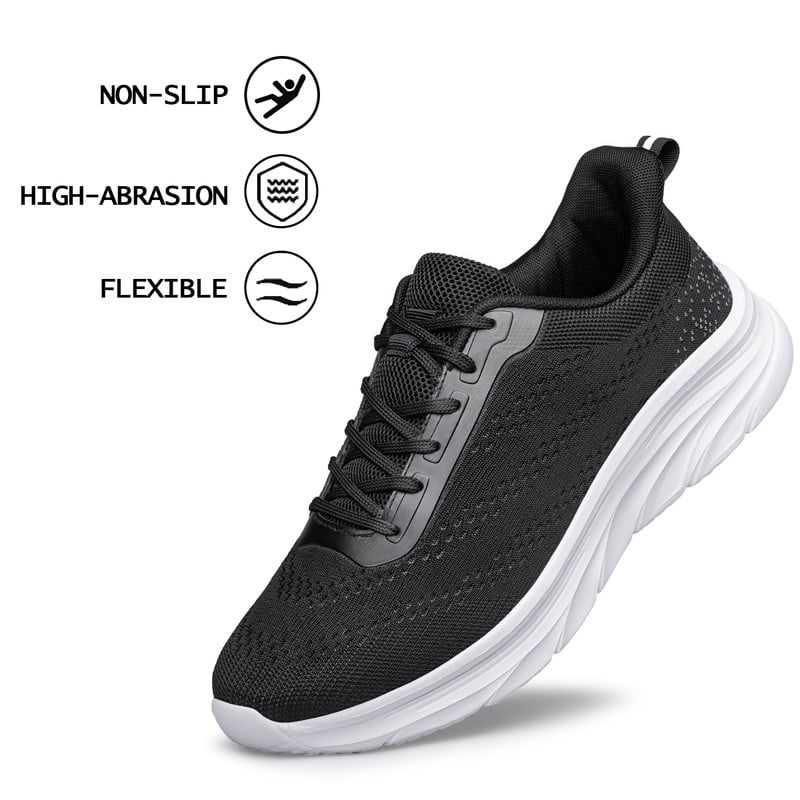 YHOON Men's Walking Shoes Slip on Comfortable Lightweight Running Shoes Workout Training Sneakers Black Size 14