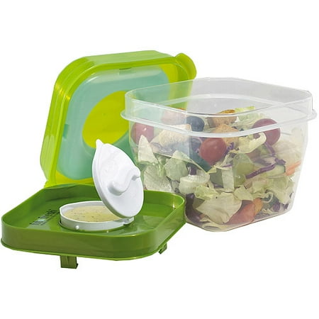 Fit and Fresh Salad Shaker with Removable Ice Pack and Dressing