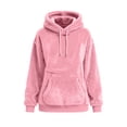 thumbnail image 5 of RRJ Women's Fall Winter Hooded Pullover Sweatshirt Casual Cute Tops with Pocket Long Sleeve Lounge Outerwear, Pink M, 5 of 6