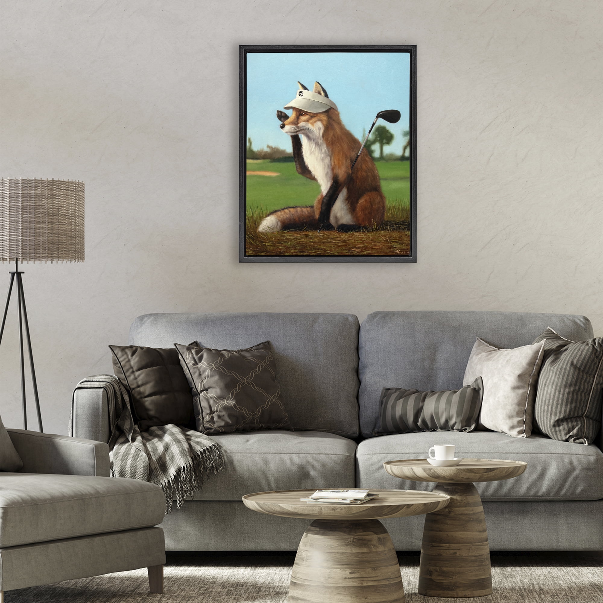 Stupell Industries Fox Drive Golfer Black Framed Floater Canvas Wall Art, design by Lucia Heffernan