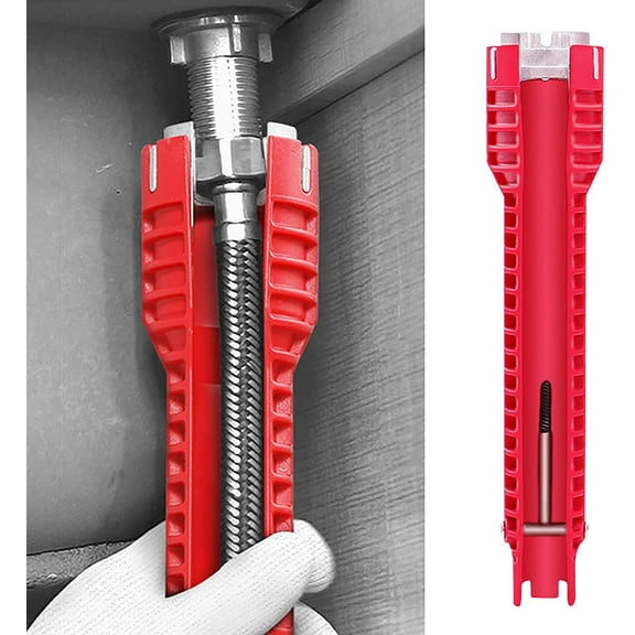 8 in 1 Multifunctional Sink Bathroom Wrench, Plumbing Installation Tool Household Water Pipe Faucet Washing Basin Corner Valve Sink Repair Removal Tool
