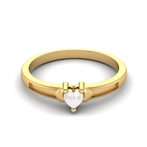 3MM Heart Shape Pearl 925 Sterling Silver Gold Vermeil Best Friend Three Hearts Love Promise Valentines Day Gifts Ring For Women