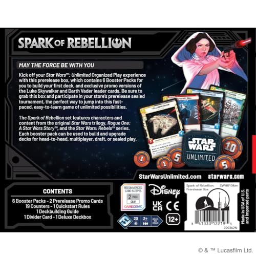 Fantasy Flight Games Star Wars: Unlimited TCG Spark of Rebellion PRERELEASE  Box - Launch Your Galactic Journey! Includes 6 Booster Packs, Ages 12+, 2+  Players, 20 Minute Playtime, Made - Walmart.ca