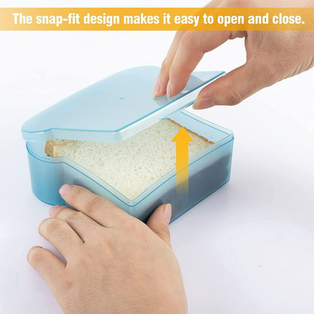 Cheers.US Toast Sandwich Box Food Storage Sandwich Containers Lunch Containers White or Adult Sandwich Holder Microwave and Freezer Safe Holder Lunch Box for Meal Lunch Prep - Walmart.com