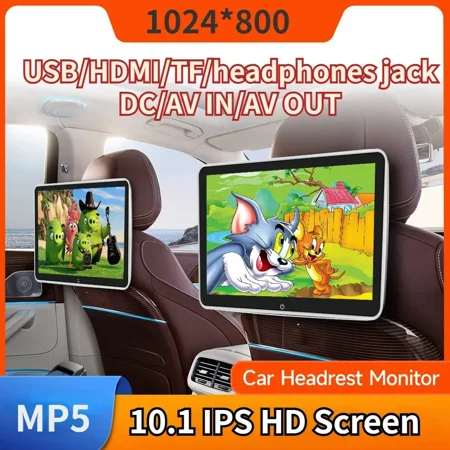 (2 PCS) 10.1 Inch digital touch screenpanel Car Headrest Monitor MP5 Player Mirror Link FM HD BT With USB Screen Multimedia Player