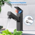 thumbnail image 4 of Grifo para lavabo de baño negro mate, rociador giratorio desplegable para un uso flexible, modos de rociado multifunción para una limpieza personalizada, fácil de instalar para centros de un solo, 4 of 5