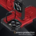 thumbnail image 4 of for iPhone 16 Pro Max Armor Case with Kickstand, Luxury Military-Grade Drop Protection Heavy Duty Magnetic Phone Case, Compatible with MagSafe Accessories, for iPhone 16 Pro Max - Red, 4 of 7