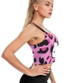 thumbnail image 4 of Hello Kitty Women's Strappy Sports Bras Fitness Workout Crop Tank Top Padded Yoga Top Criss Cross Back Cami, 4 of 6