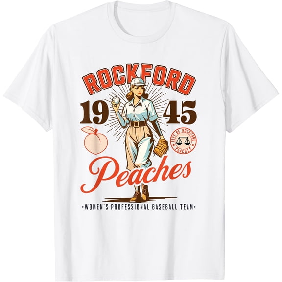 Rockford Peaches Women's Baseball Team T-Shirt, Unisex T-Shirt