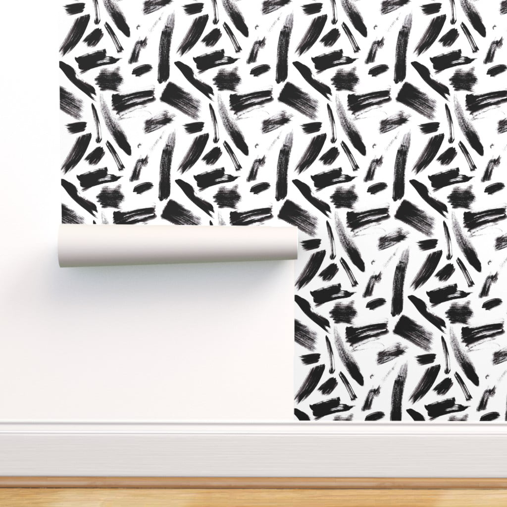 Peel-and-Stick Removable Wallpaper Black And White Abstract Monochrome