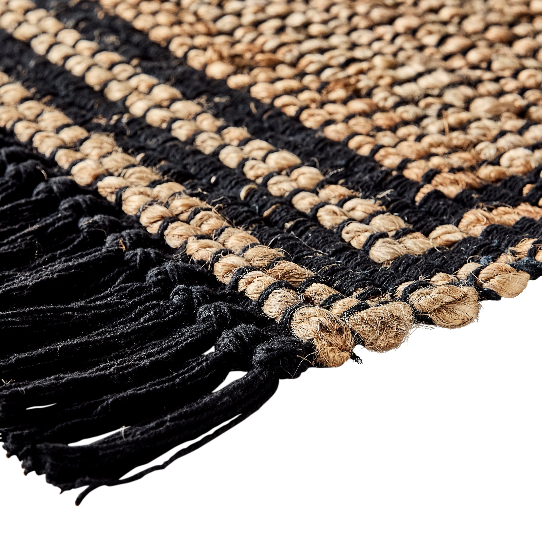 Better Homes & Gardens Black & Natural Interlocking Jute 30" x 46" Accent Rug