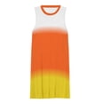 thumbnail image 3 of CANDY CORN Colors Ombre Spring Summer Dresses for Women Fashion T-shirt Dress Casual Sleeveless Loose Sundress with Pockets, 3 of 5
