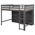 thumbnail image 6 of MODERNLUXE Full Size Loft Bed with Storage Shelves, Bed with Bookcase, Gray, 6 of 14