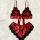 thumbnail image 2 of Conjunto de pijama de tres puntos con perspectiva sexy europea y americana, lencería de encaje con tirantes, 2 of 5