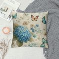 thumbnail image 2 of COMIO Farm Outdoor Pillow Covers,Blue Hydrangea Flower Butterfly Decorative Waterproof Throw Pillow Case Watercolor Floral Vintage Soft Cozy Cushion Pillowcases White, 2 of 5