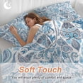thumbnail image 5 of Blue Paisley Bedding 3 Piece Duvet Cover Set California King, Ethnic Abstract Art Vintage Soft Microfiber Comforter Cover with Zipper Closure & Pillowcases, Wrinkle & FadeResistant Quilt Cover, 5 of 9