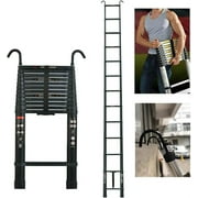 Dayplus Telescopic Ladder Extendable Laders Aluminium Folding 3.2M/10.5ft with Roof Hooks