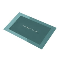 Beautynvta Bath Rug, Square Bathroom Mat with Rubber Backing, Super Absorbent Quick Drying Non-Slip Bath Mat for Kitchen Sink, Shower Room, Bathtub, 16x24 In, Green