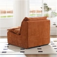thumbnail image 4 of Orange Polyester Accent Chair, Armless Single Seater Sofa for Living Room, Bedroom, and Office, Modern Lounge Chair with Ergonomic Backrest, 4 of 10